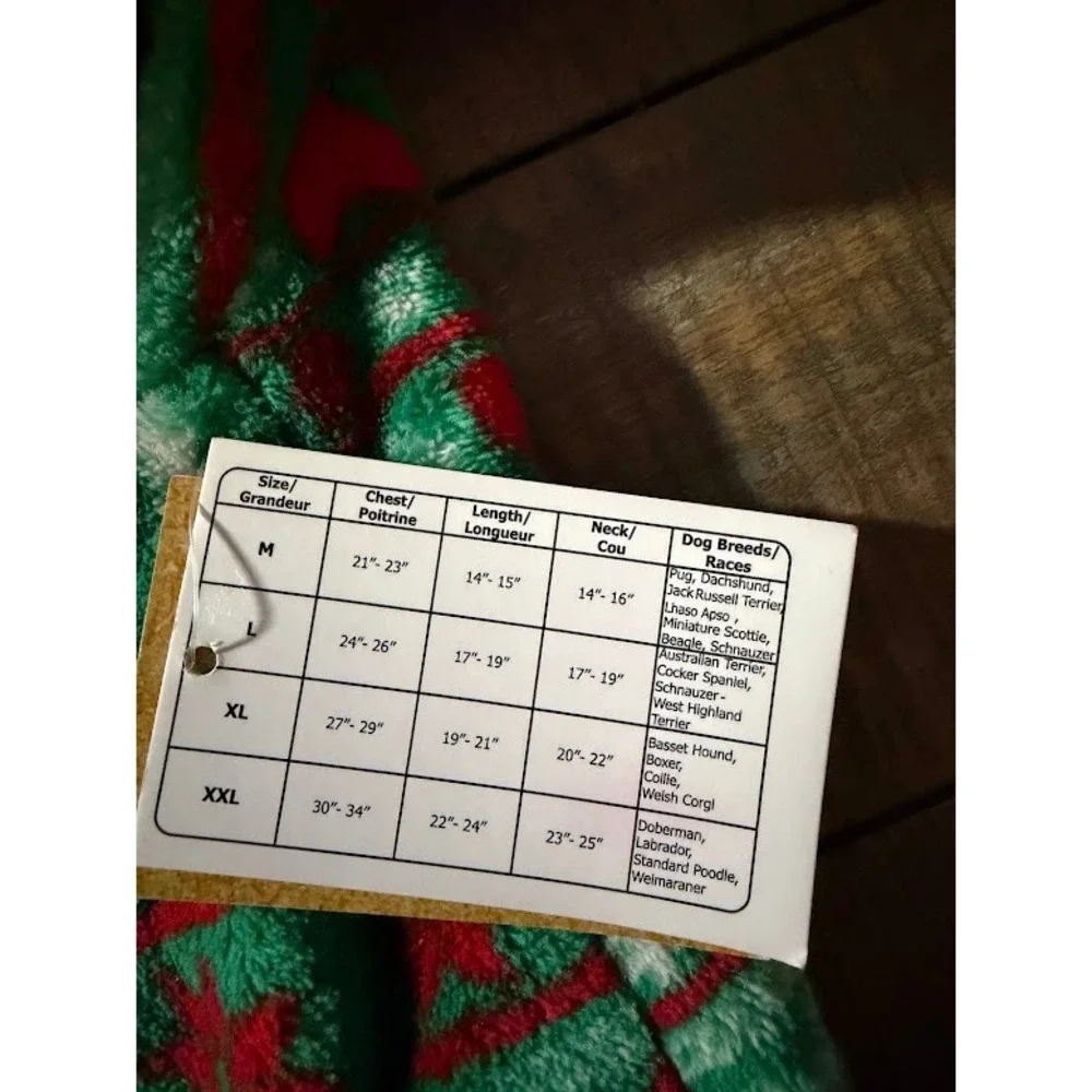 Tis the Season Dog Pajamas Large Green Red Fair Isle Fleece Holiday Pet Clothes